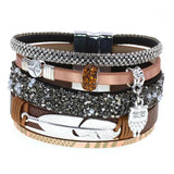 BOHO Leather Bracelets for Women Bead Charm Bracelets Female Jewelry