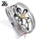 Multilayer Leather Bracelets for Women 4 Colors Magnet Clasp