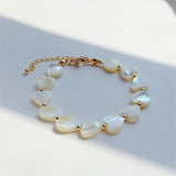 KKBEAD Natural Deep Shell Heart Bracelet Vintage Jewelry for Women