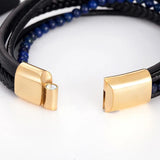 Tiger Eye Beaded Bracelet Magnetic Charm Stainless Steel Jewelry
