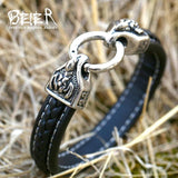 Men's High Genes Leather Bracelet Bangle Jewelry