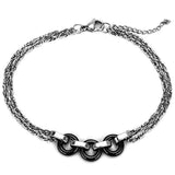 Circle Ceramic Bracelets Stainless Steel Hollow Round Bangles