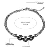 Circle Ceramic Bracelets Stainless Steel Hollow Round Bangles