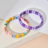 Boho Enamel Bracelets Multicolor Rainbow Elasticity Bangles