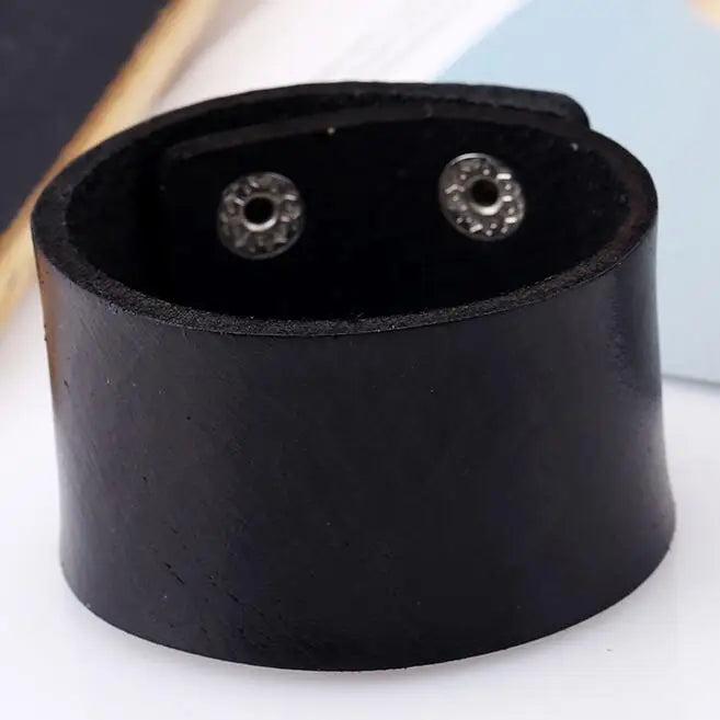 Brown Leather Wristbands Cuff Bracelet Gothic Biker Charm Bangle Vintage Jewelry