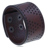 Brown Leather Wristbands Cuff Bracelet Gothic Biker Charm Bangle Vintage Jewelry