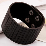 Brown Leather Wristbands Cuff Bracelet Gothic Biker Charm Bangle Vintage Jewelry