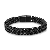 Vintage Stainless Steel Male Bracelet Silver Chunky Cuban Chain Link