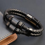 Stainless Steel Beaded Hexagon Bracelet Men's Jewelry