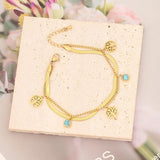 Adjustable Stainless Steel Evil Eye Charm Bracelet for Women Girls Men