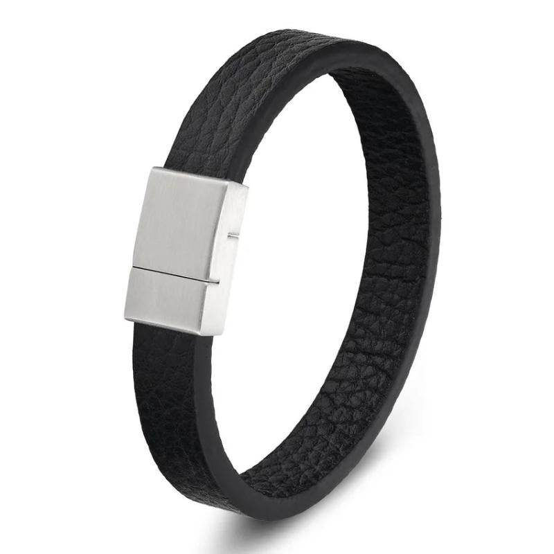 Vintage Leather Bracelets Stainless Steel Charms Jewelry