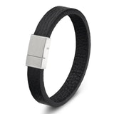 Vintage Leather Bracelets Stainless Steel Charms Jewelry