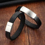 Vintage Leather Bracelets Stainless Steel Charms Jewelry