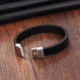 Vintage Leather Bracelets Stainless Steel Charms Jewelry