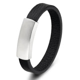 Vintage Leather Bracelets Stainless Steel Charms Jewelry