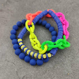 Heishi Rubber Stone Bead Shining Chain Bracelet Boho Beach