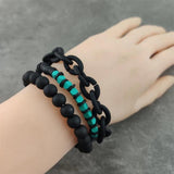 Heishi Rubber Stone Bead Shining Chain Bracelet Boho Beach