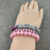 Heishi Rubber Stone Bead Shining Chain Bracelet Boho Beach