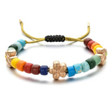 DIY Garden Sweet Rainbow Stone Beads Bracelet & Bangles for Women Girls
