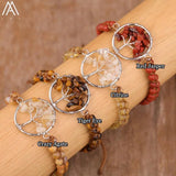 Apatite Tree Of Life Bracelet Boho Braided Adjustable Friendship Jewelry Gift