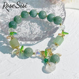 Beaded Crystal Bracelet for Women with Safety Buckle