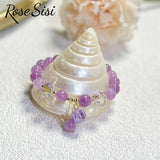 Beaded Crystal Bracelet for Women with Safety Buckle