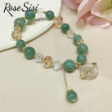Beaded Crystal Bracelet for Women with Safety Buckle