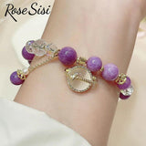 Beaded Crystal Bracelet for Women with Safety Buckle