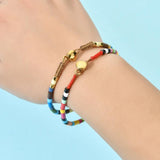 Rainbow Tile Bracelet Enamel Boho Bangles Ins Bangle