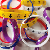 Religious Cross Silicone Bracelets Mix 10PCS Jesus Christian Faith Wristband