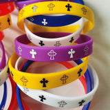 Religious Cross Silicone Bracelets Mix 10PCS Jesus Christian Faith Wristband