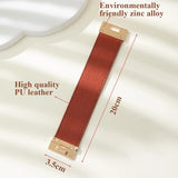 Checkerboard Cowhide Leather Bracelet Bangle Magnetic Snap Charm Jewelry