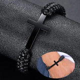 Stainless Steel Cross Braided Bracelet for Men Women
