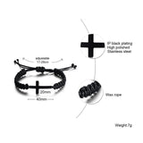 Stainless Steel Cross Braided Bracelet for Men Women