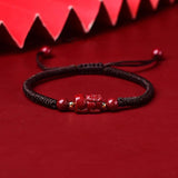 Natural Cinnabar PiXiu Bracelets 3D Brave Troops Charm Bracelet