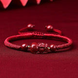 Natural Cinnabar PiXiu Bracelets 3D Brave Troops Charm Bracelet