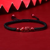 Natural Cinnabar PiXiu Bracelets 3D Brave Troops Charm Bracelet