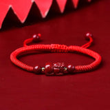 Natural Cinnabar PiXiu Bracelets 3D Brave Troops Charm Bracelet