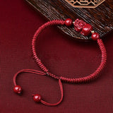 Natural Cinnabar PiXiu Bracelets 3D Brave Troops Charm Bracelet