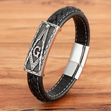 Neo-gothic Stainless Steel Leather Bracelet with Animal Skull Snake Owl