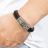 Neo-gothic Stainless Steel Leather Bracelet with Animal Skull Snake Owl