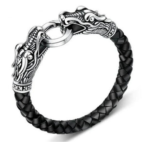 Domineering Faucet Bracelet Leather Braided Punk Jewelry