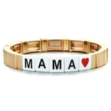 Enamel Tile Mama Elasticity Bracelet Mom Bracelet Mothers Gift Mama