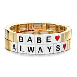 Enamel Tile Mama Elasticity Bracelet Mom Bracelet Mothers Gift Mama