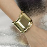 Punk Metal Asymmetric Open Cuff Bracelet for Women