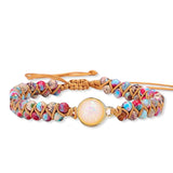 Vintage Opal Beaded Bracelet Double Wrap Charm Jewelry