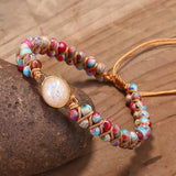 Vintage Opal Beaded Bracelet Double Wrap Charm Jewelry