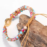 Vintage Opal Beaded Bracelet Double Wrap Charm Jewelry