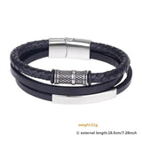 Men Multilayer Leather Bracelet Magnetic Punk Rock Bangle Arm Jewelry
