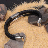 Men Multilayer Leather Bracelet Magnetic Punk Rock Bangle Arm Jewelry
